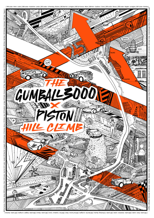 Gumball 3000 x Piston Hill Climb Poster