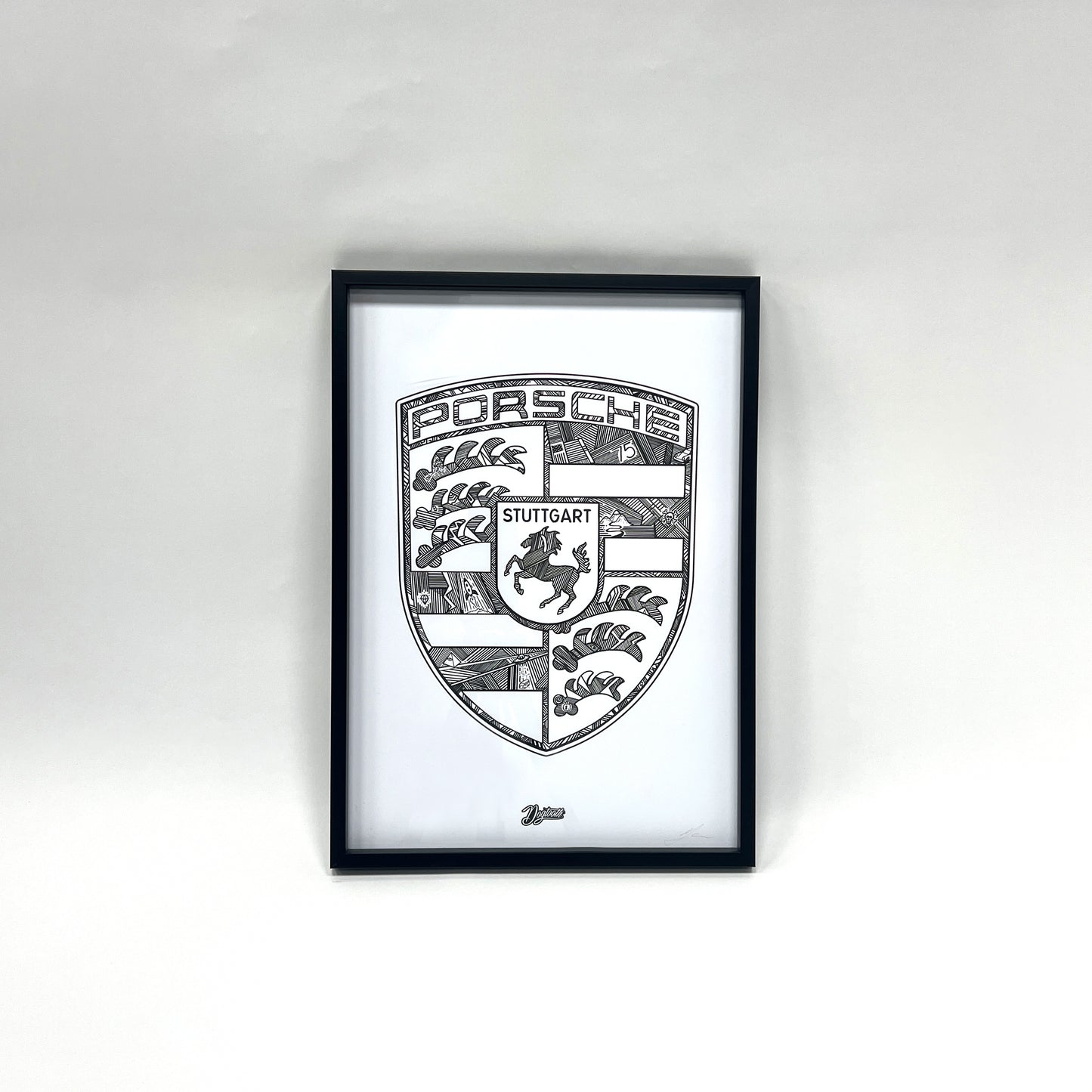 Porsche Badge Framed A3 Print 001