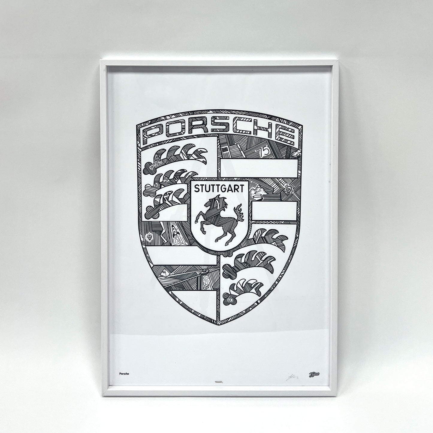 Porsche Badge Framed A2 Print 001